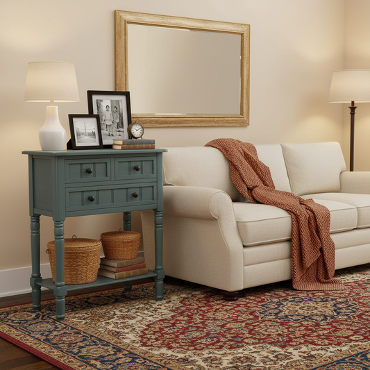 Ashford Narrow Console Table, Blue