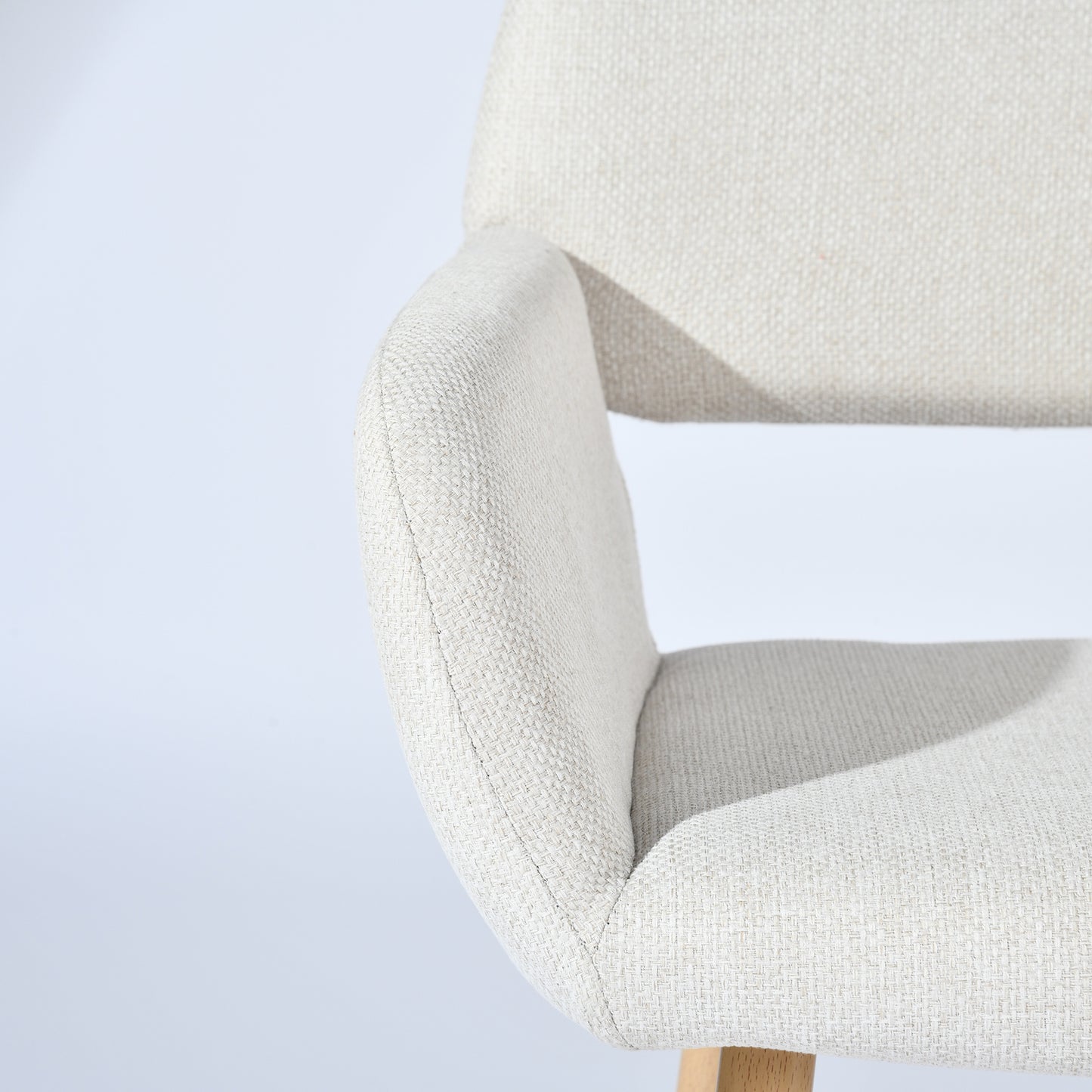 Close-up detail of the Mayfair dining chair fabric and stitching.