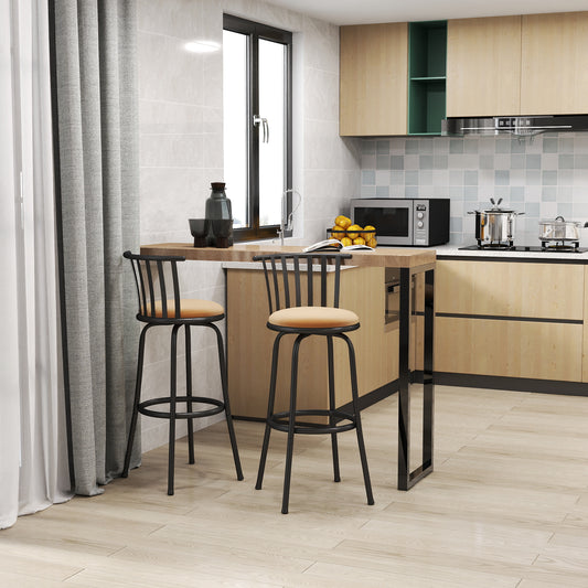 Pistil 24"/29" Adjustable Swivel Counter & Bar Stools, Set of 2, Beige & Black