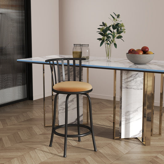 Pistil 24"/29" Adjustable Swivel Counter & Bar Stools, Pack of 1, Beige & Black