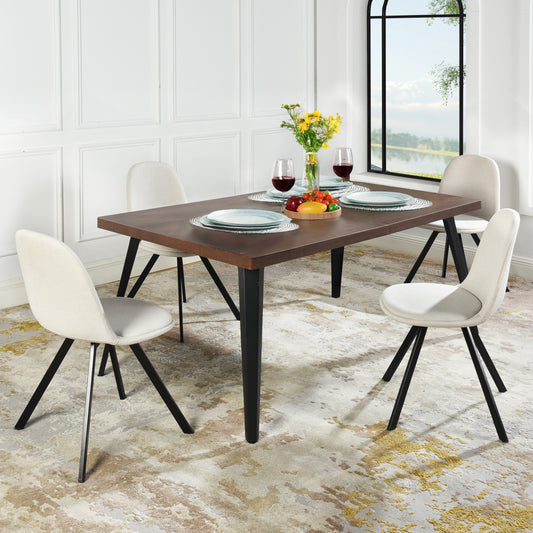 Stan Modern Dining Table, 63" Rectangular, Seats 6, Brown