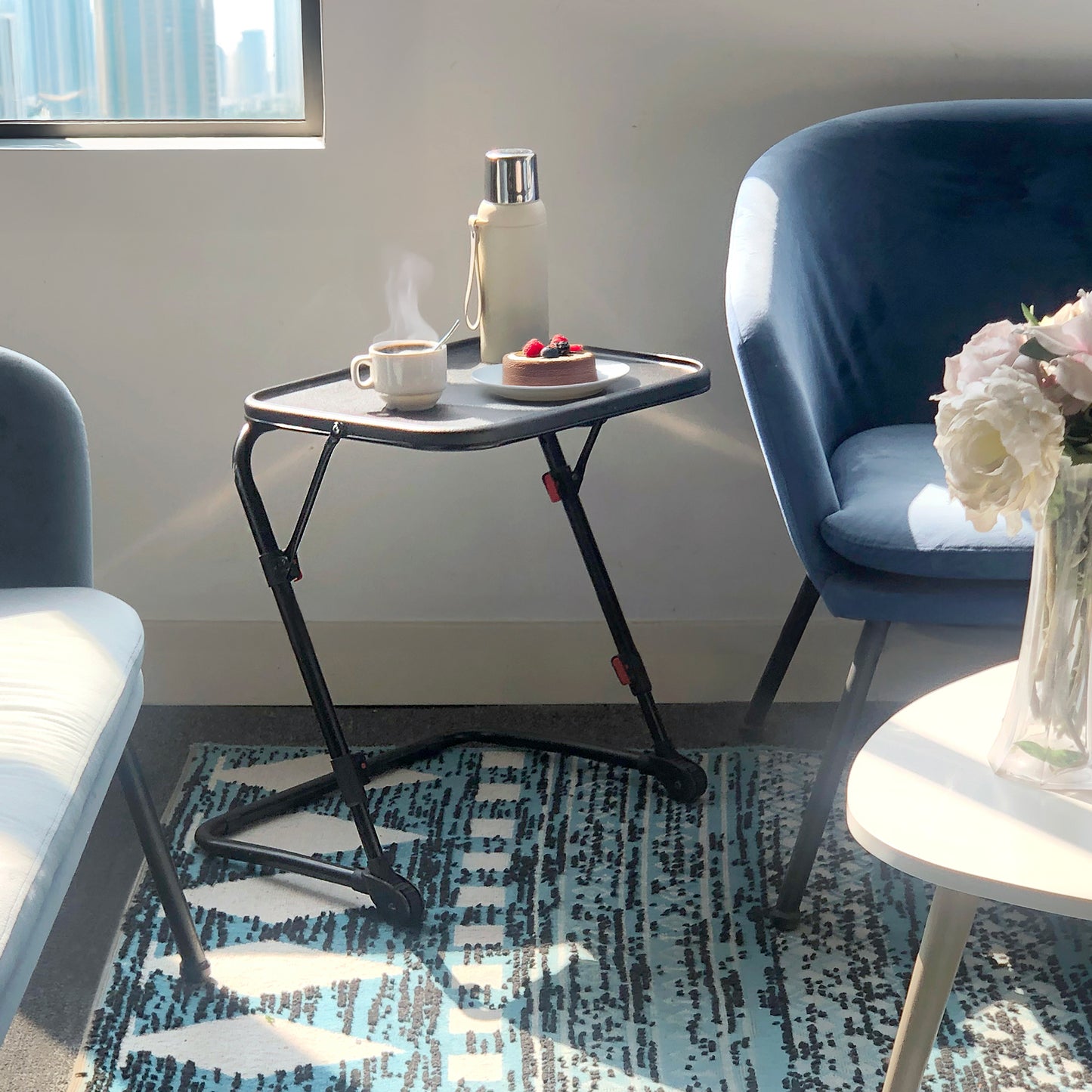 Baseline Modern Foldable Tray Table, Adjustable Height, Pack of 2