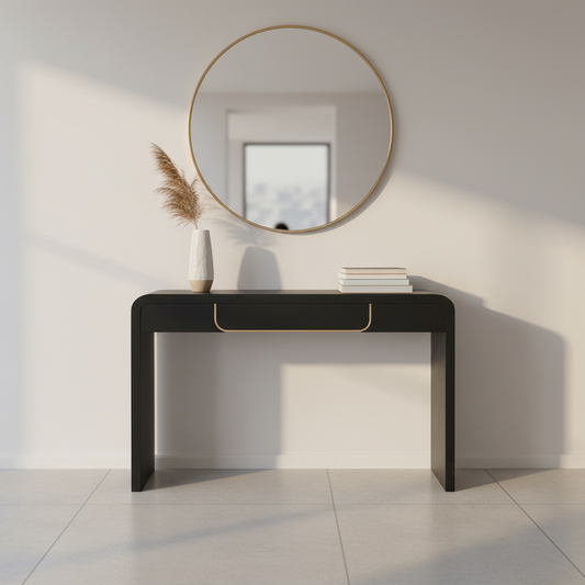 Noirvale Console Table, 47.25", Black