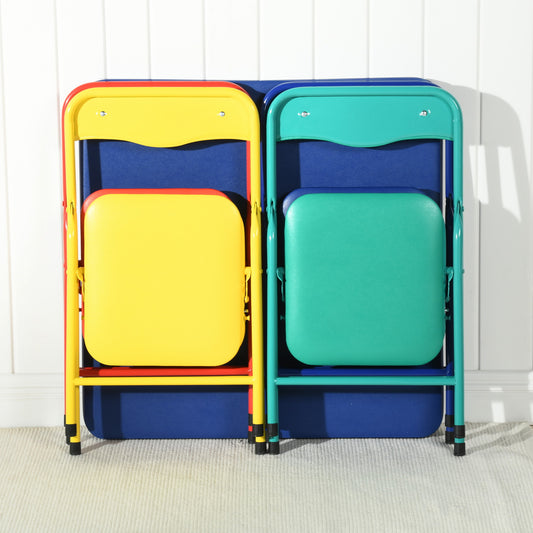 Page Kids’ Folding Table & Chair Set, 5-Piece, Multi-Color