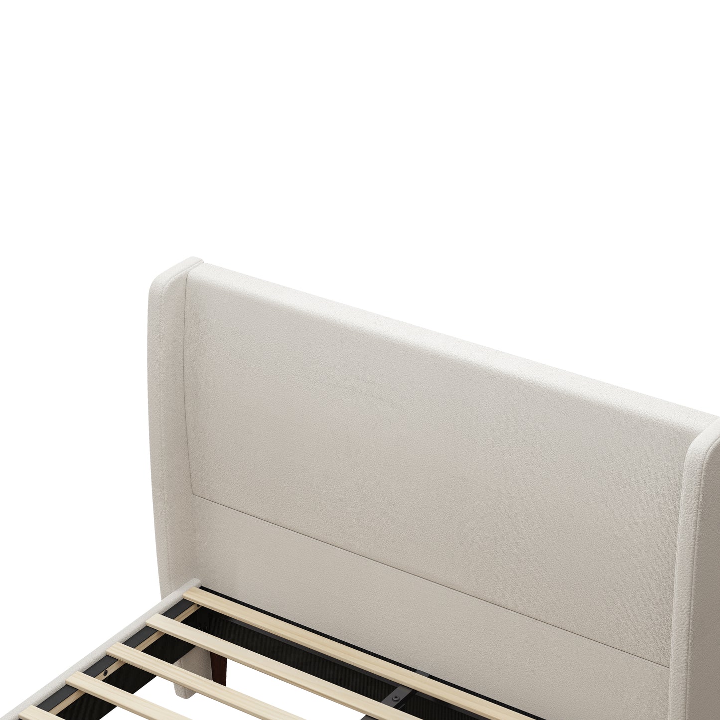 Ellington Upholstered Platform Bed Frame, Queen, Beige