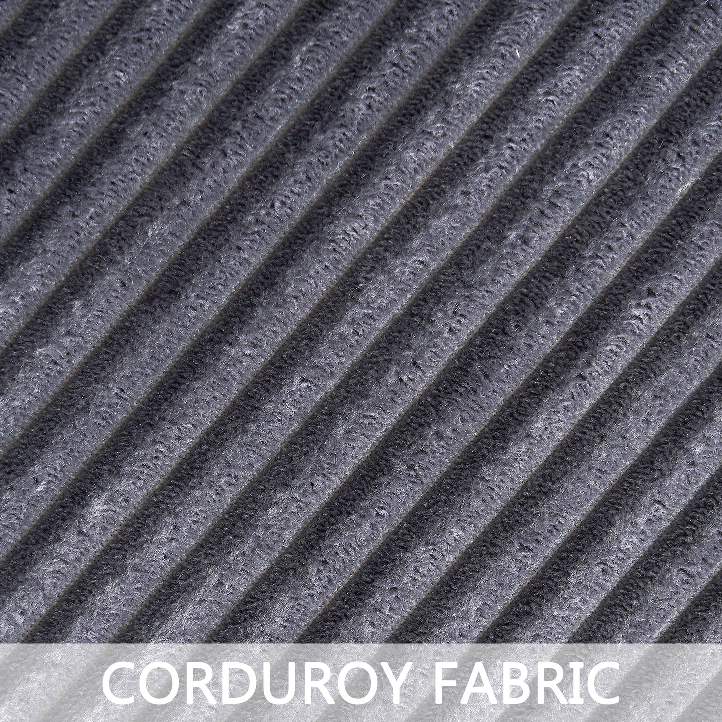 Everett Modular Sofa Set with Ottomans, Grey Corduroy