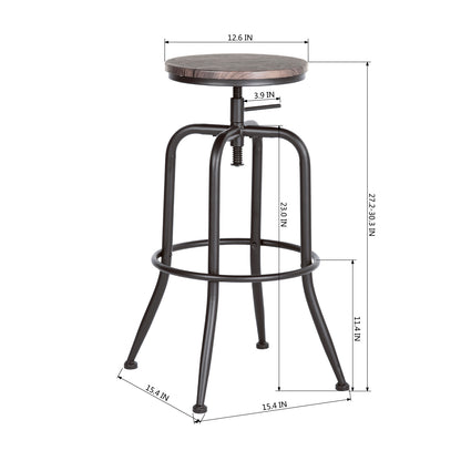 Anacletus Swivel Height-Adjustable Barstool, 32", Walnut