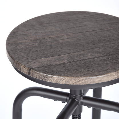 Anacletus Swivel Height-Adjustable Barstool, 32", Walnut