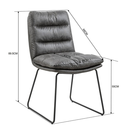 Steffen Faux Leather Dining Chairs, Set of 2, Grey