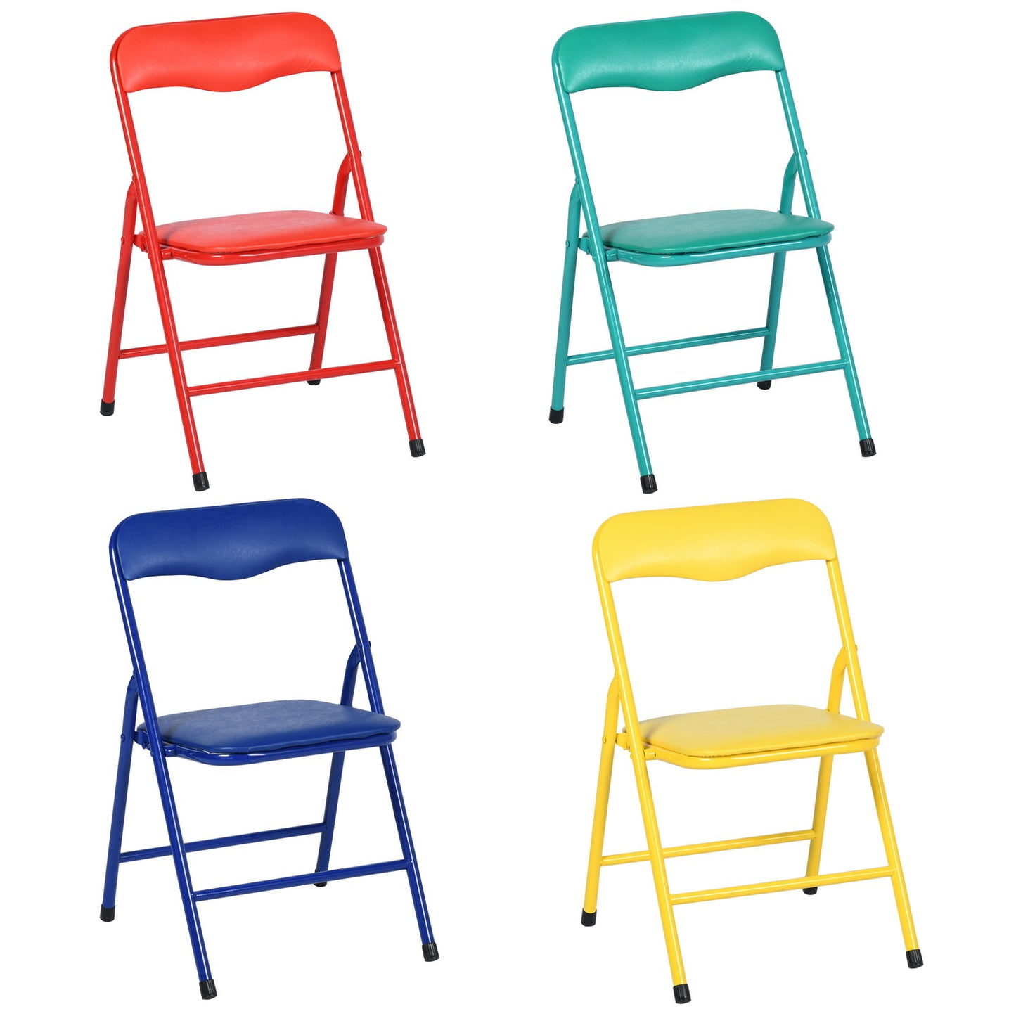 Page Kids’ Folding Table & Chair Set, 5-Piece, Multi-Color
