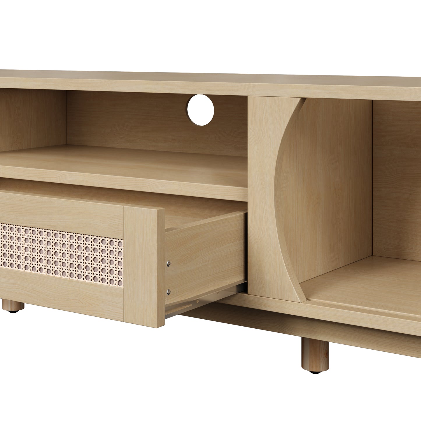 Linden TV Stand, 65", Light Wood