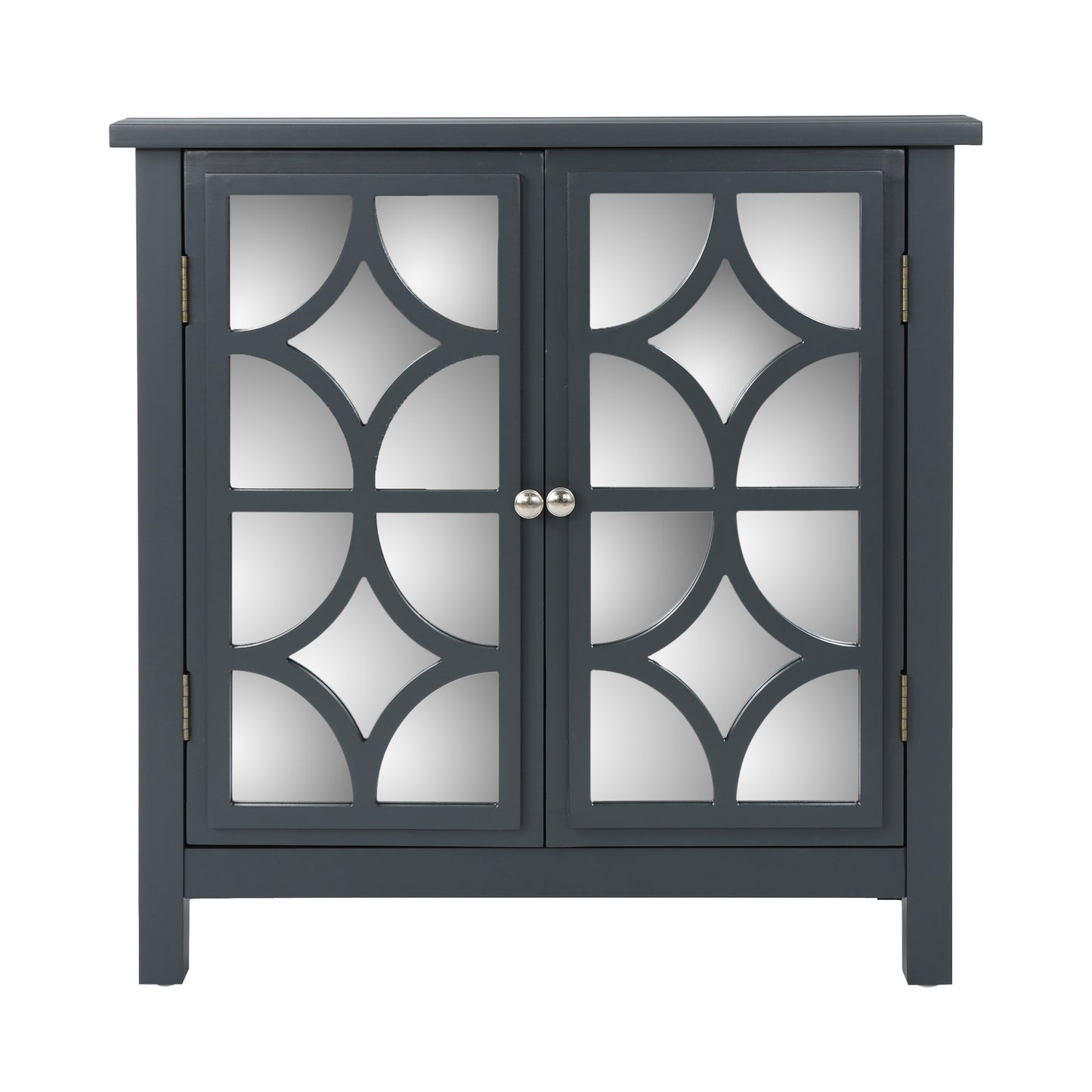 Willowcrest Mirrored Accent Cabinet, 31.5", Charcoal Grey