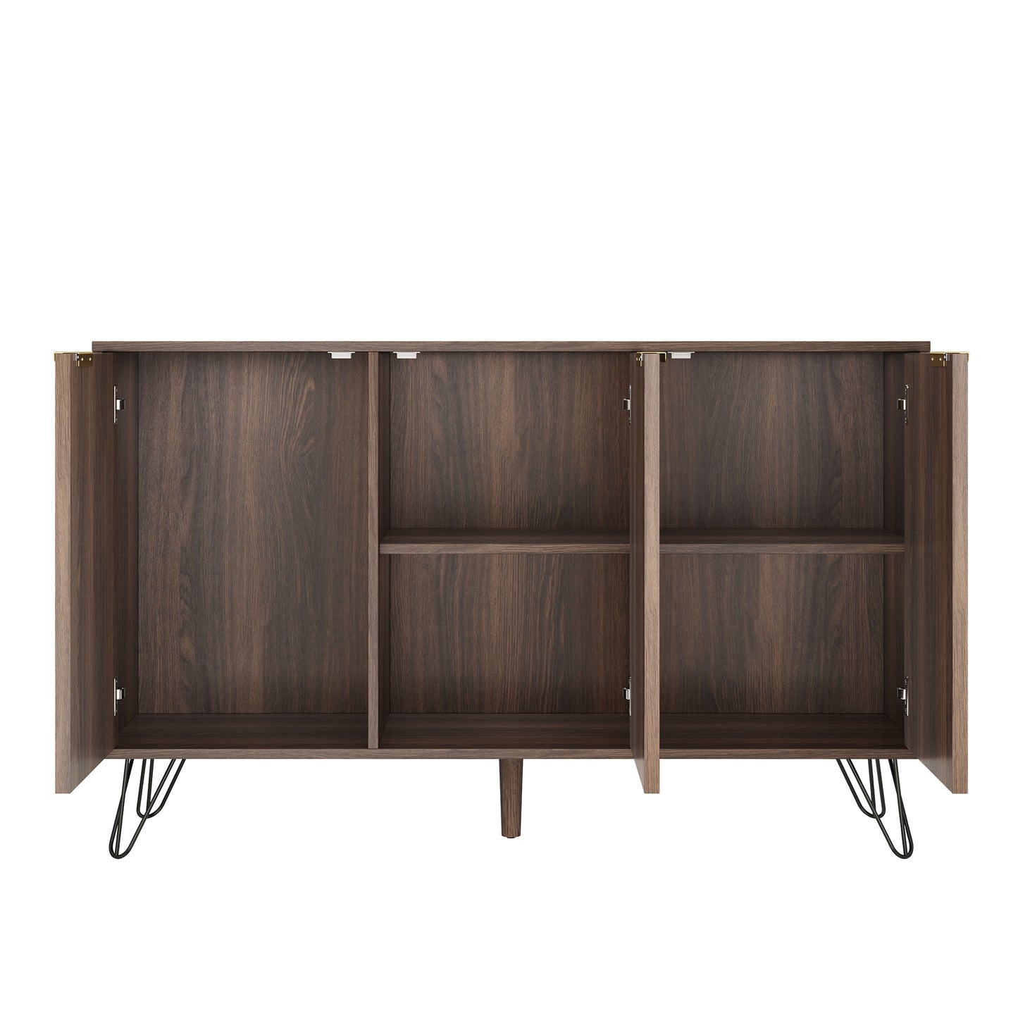Arden Chevron Wood-Pattern 3-Door Sideboard with Adjustable Shelves, Natural