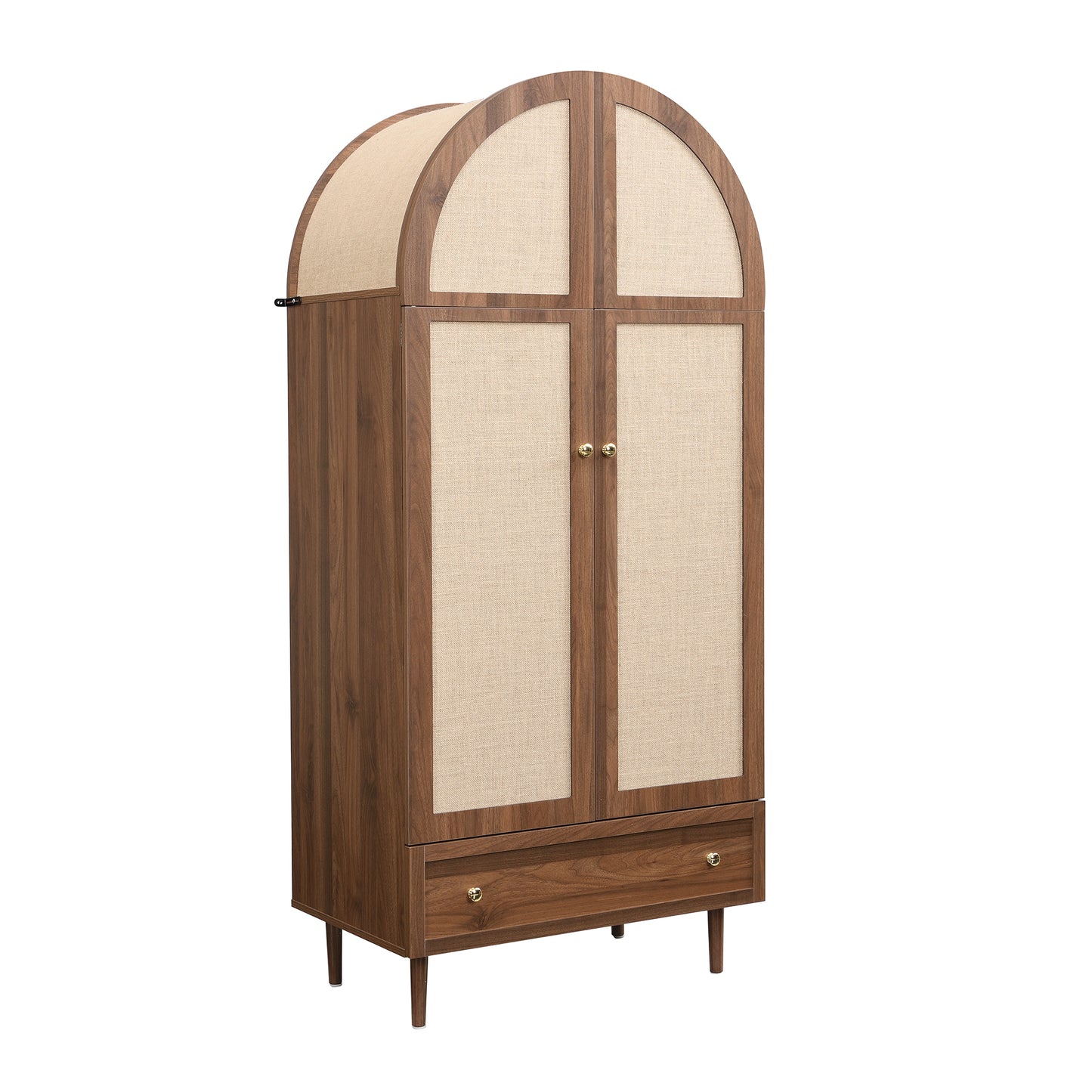 Roselin Walnut-Look Wardrobe Armoire with Drawer
