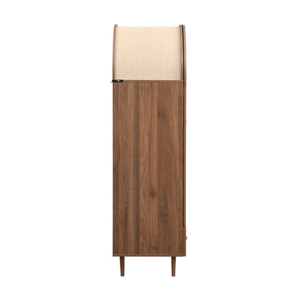 Roselin Walnut-Look Wardrobe Armoire with Drawer