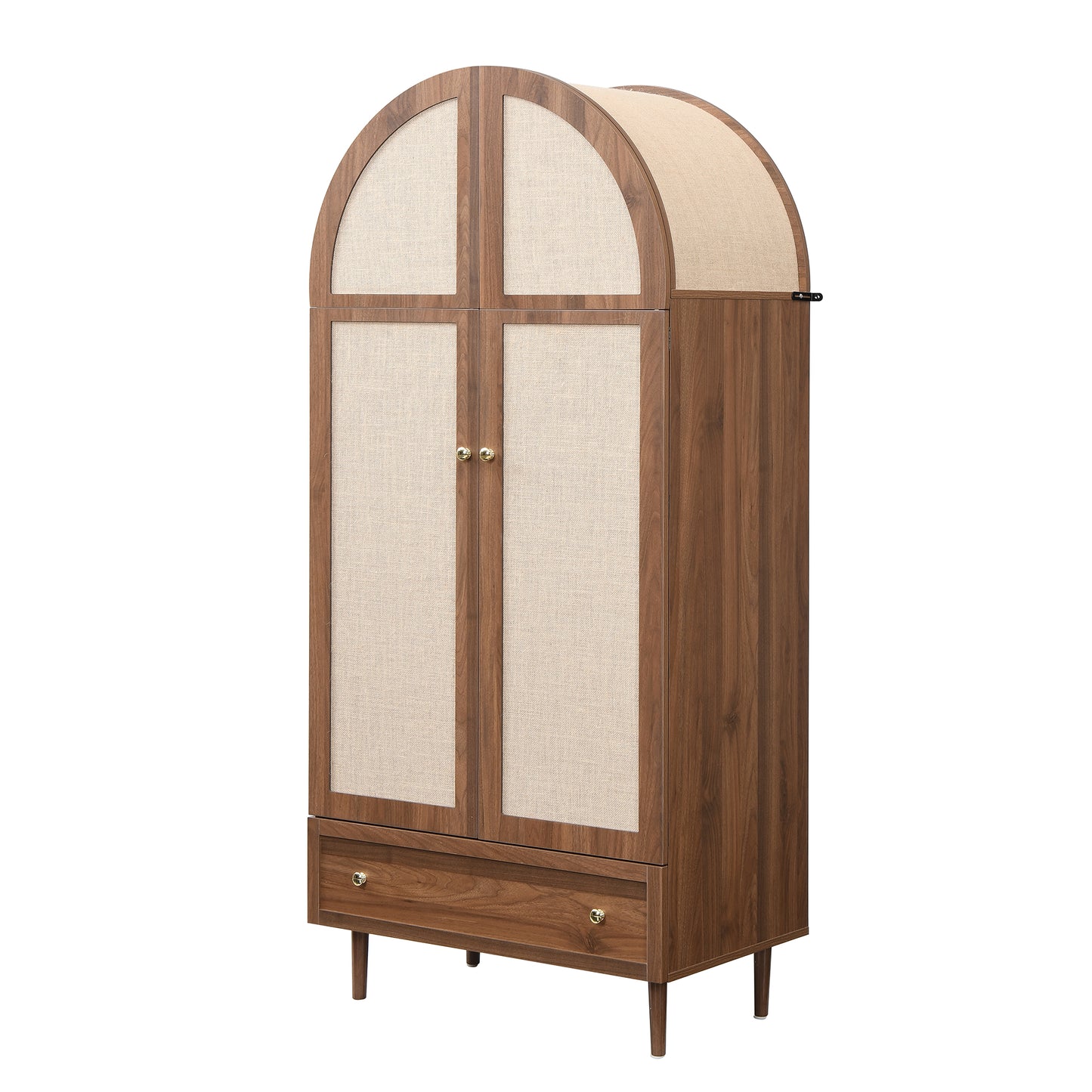 Roselin Walnut-Look Wardrobe Armoire with Drawer