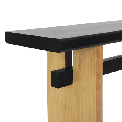 Atwell Console Table, 59.25", Black & Natural