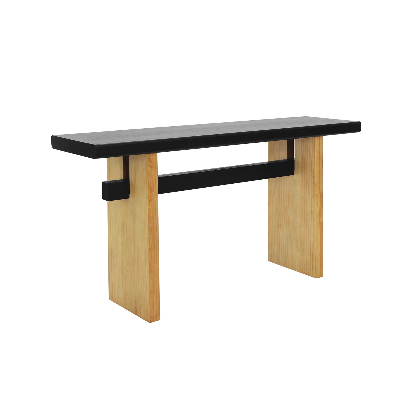 Atwell Console Table, 59.25", Black & Natural