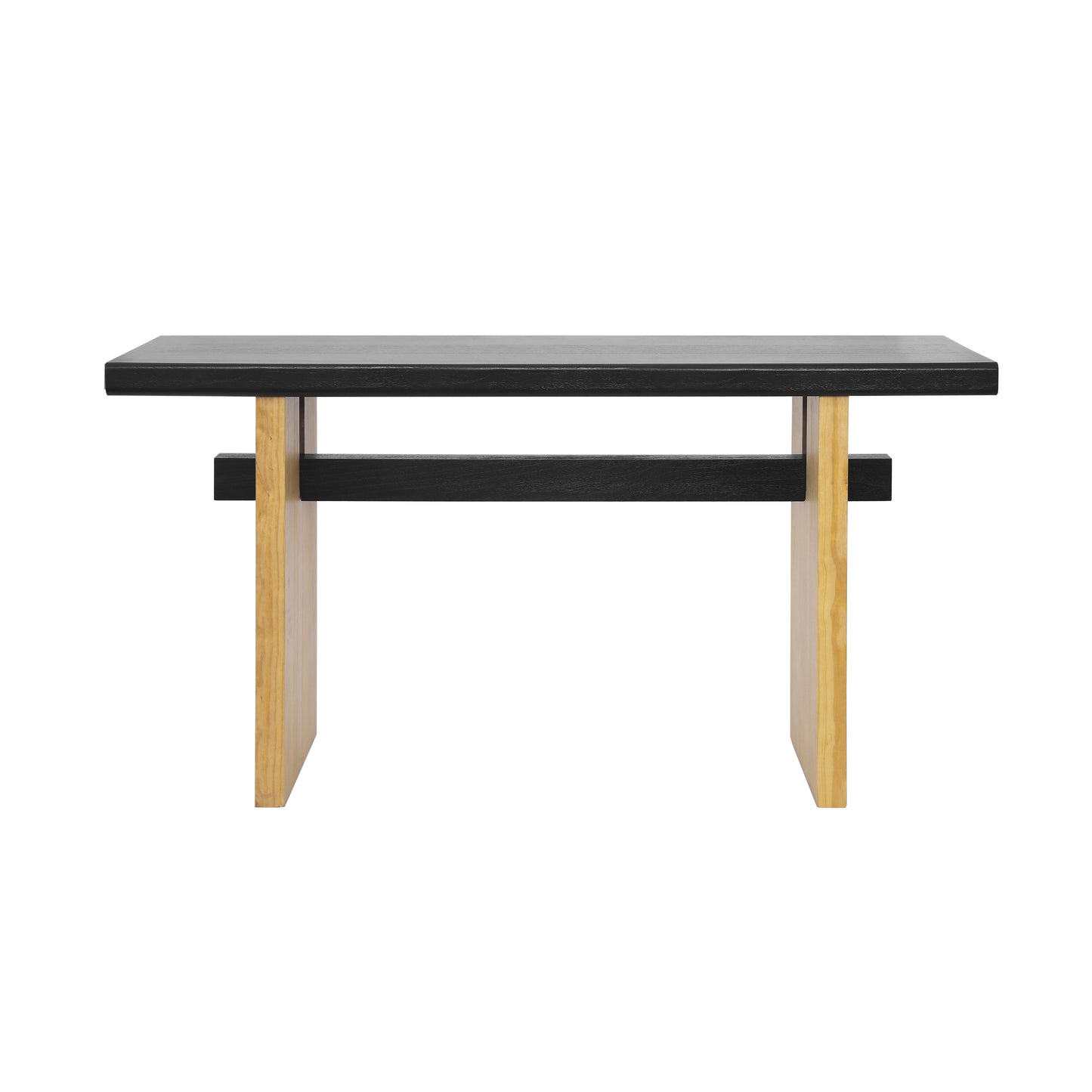 Atwell Console Table, 59.25", Black & Natural
