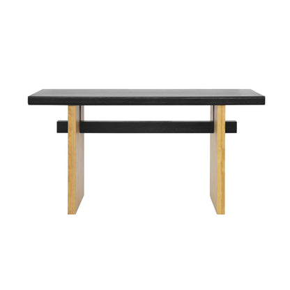 Atwell Console Table, 59.25", Black & Natural