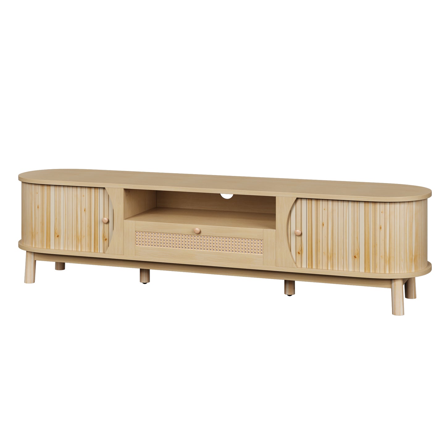 Linden TV Stand, 65", Light Wood