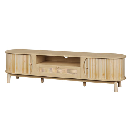Linden TV Stand, 65", Light Wood