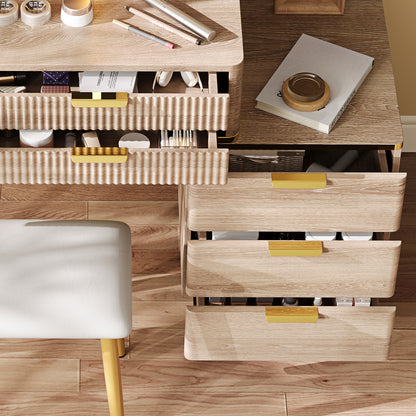 Celeste Makeup Vanity Set, 39.37", Light Wood