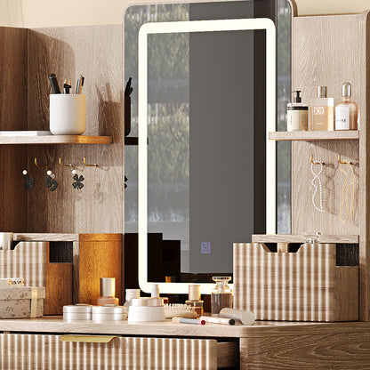 Celeste Makeup Vanity Set, 39.37", Light Wood