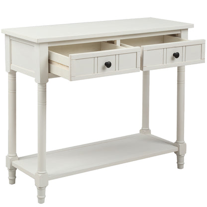 Langford Traditional Console Table, Ivory