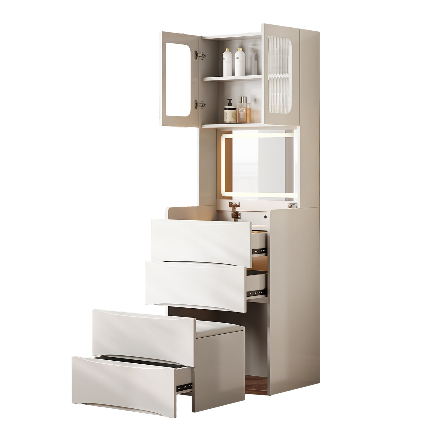 Serelle Makeup Vanity Desk Set, White