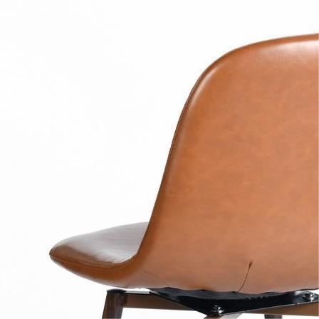 Charlton Faux Leather Counter Height Bar Stools, 26", Set of 2, Cognac