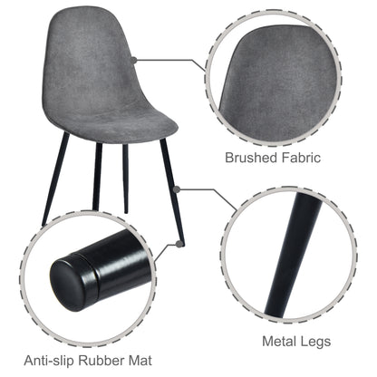 Charlton Fabric Dining Chair, Grey  set of 4