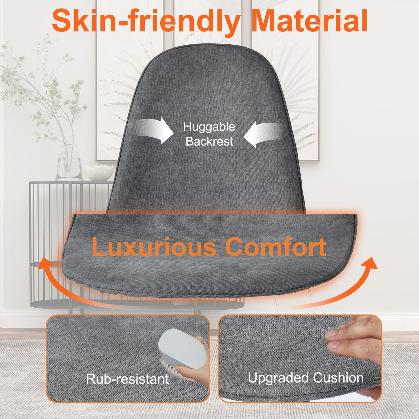 Charlton Fabric Dining Chair, Grey  set of 4