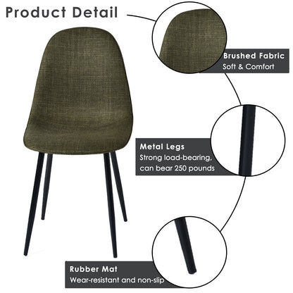 Charlton Fabric Dining Chair, Lime Green, Set of 4