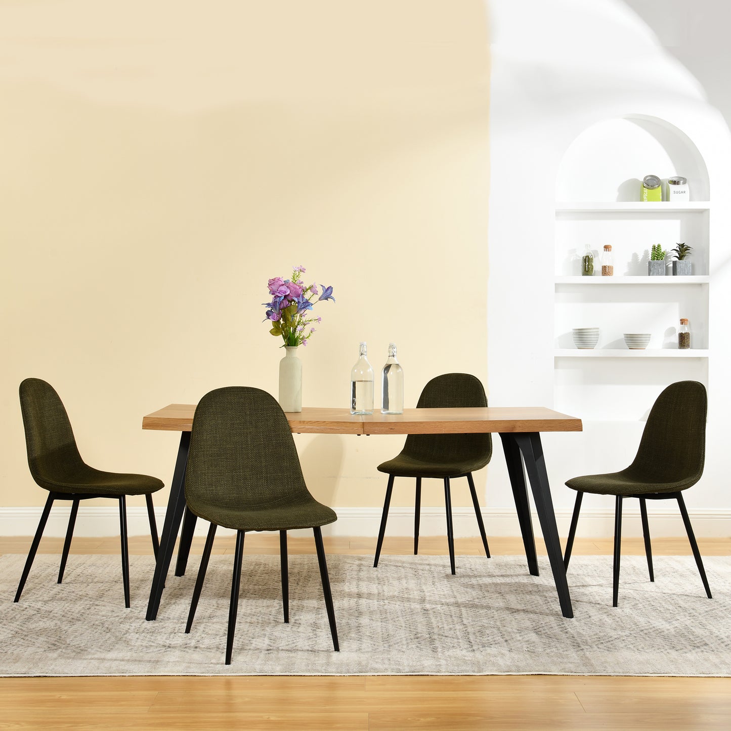 Charlton Fabric Dining Chair, Lime Green, Set of 4