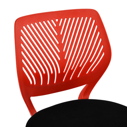 Carnation Corduroy Office Chair, Black with Red