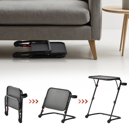 Baseline Modern Foldable Tray Table, Adjustable Height, Black