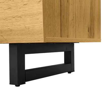 Evergreen Modern TV Stand with Storage, 67", Oak and Graphite
