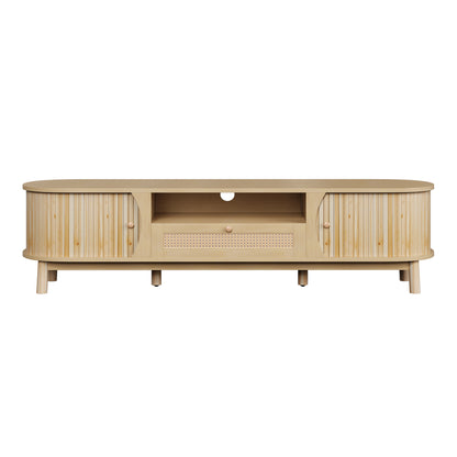 Linden TV Stand, 65", Light Wood