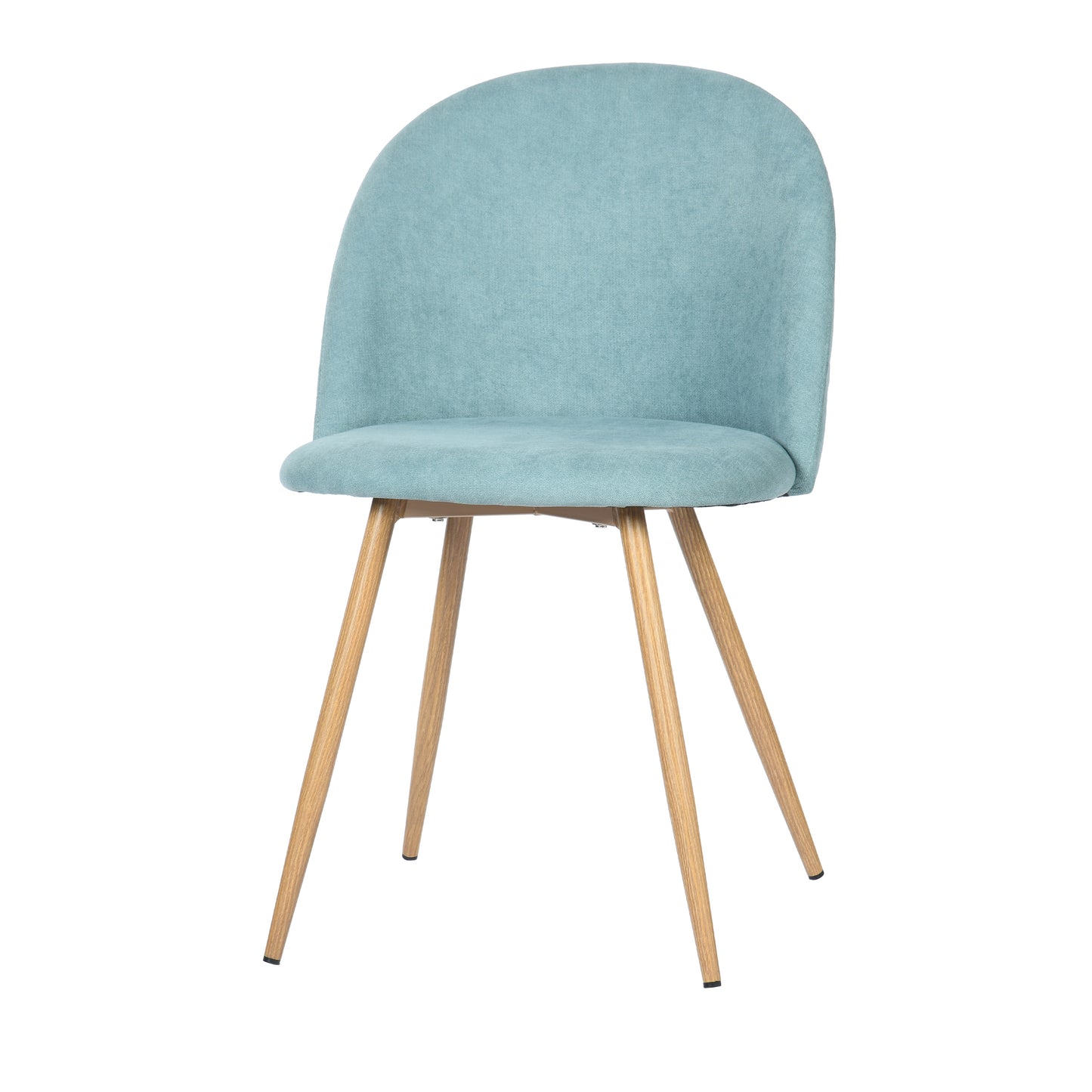 Stan White Marble Dining Table Set with Puz Side Chairs, 5-Piece Set, Aloe Fabric