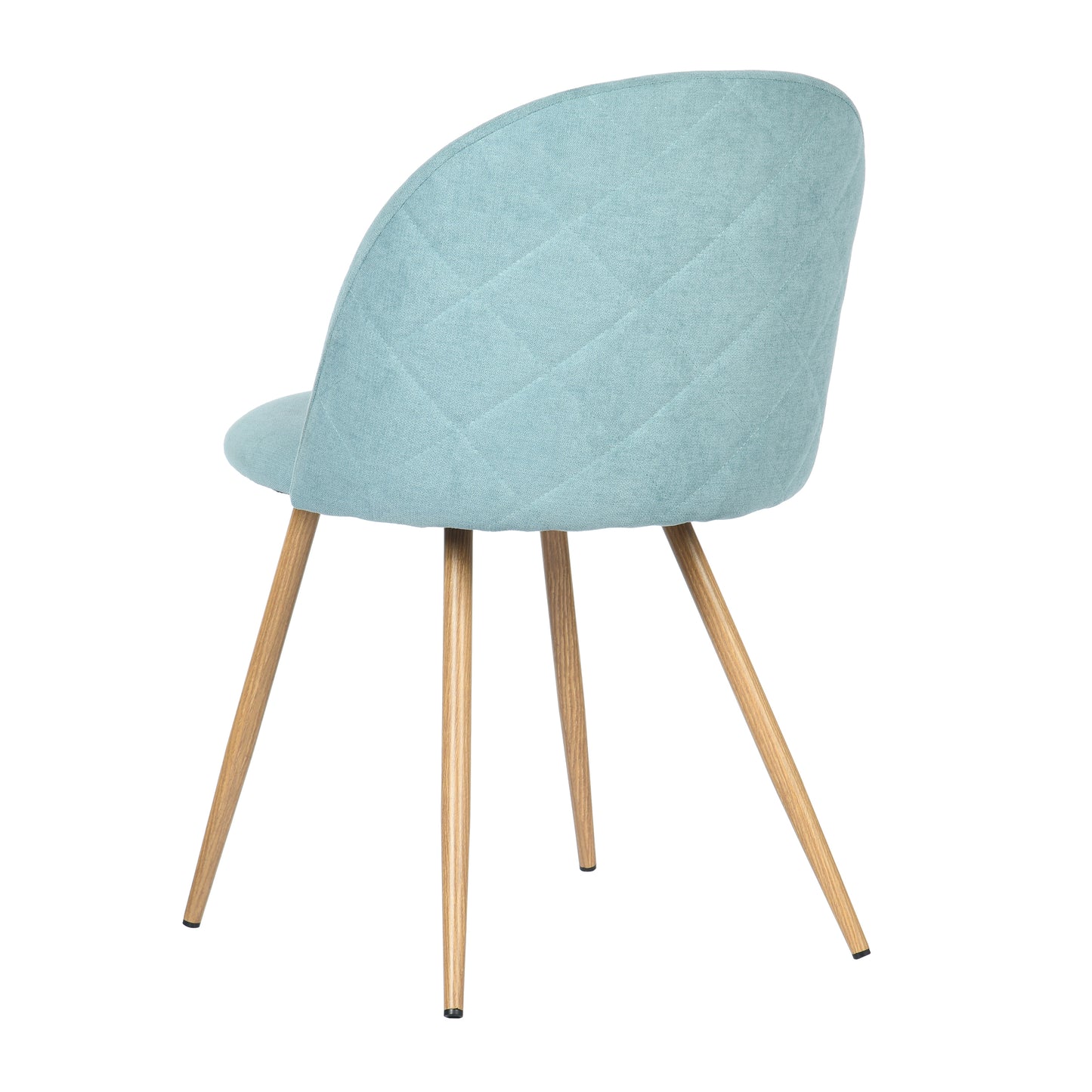 Stan White Marble Dining Table Set with Puz Side Chairs, 5-Piece Set, Aloe Fabric