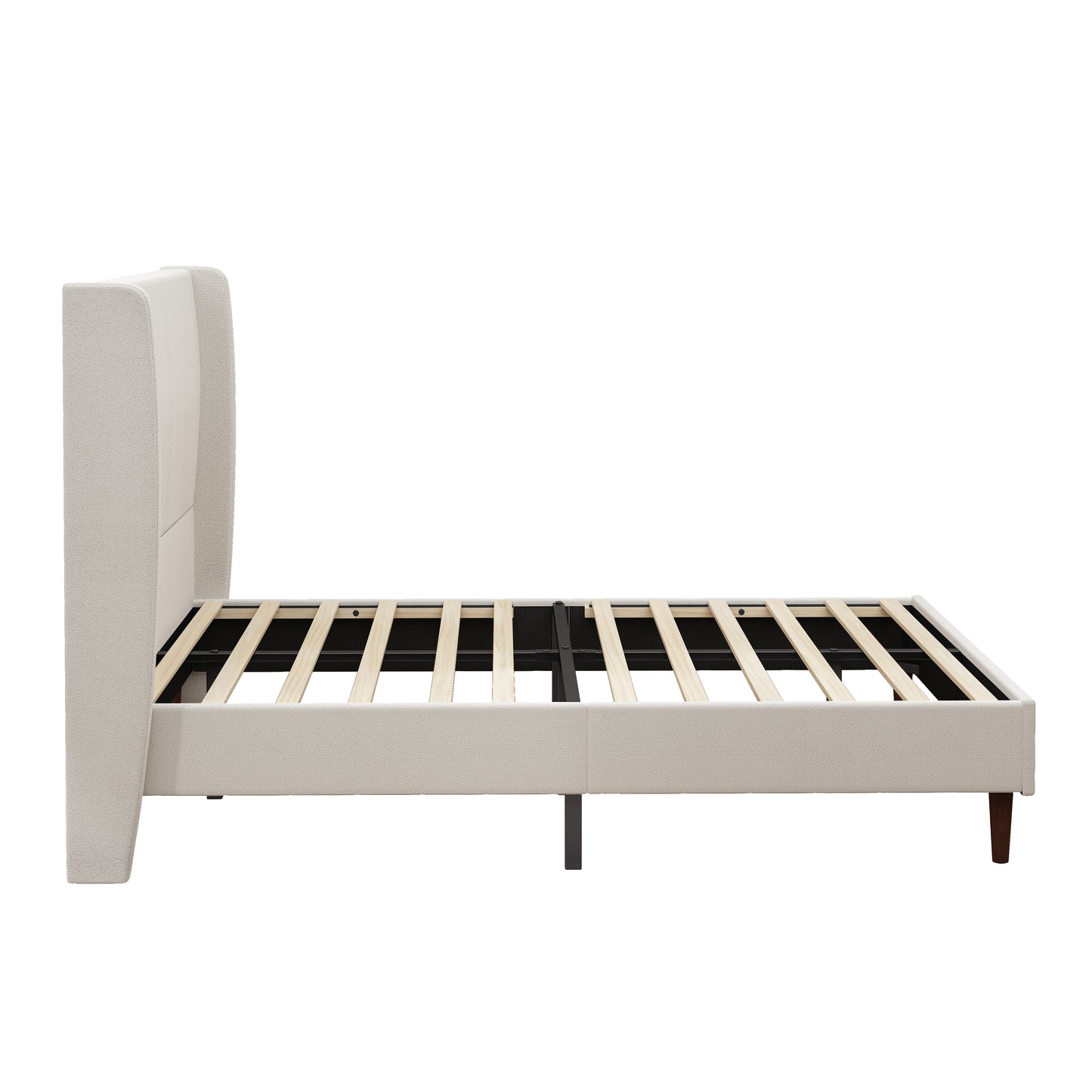Ellington Upholstered Platform Bed Frame, Queen, Beige