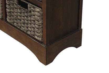 Nori 2 drawers cabinet with 4 baskets, 28", Espresso