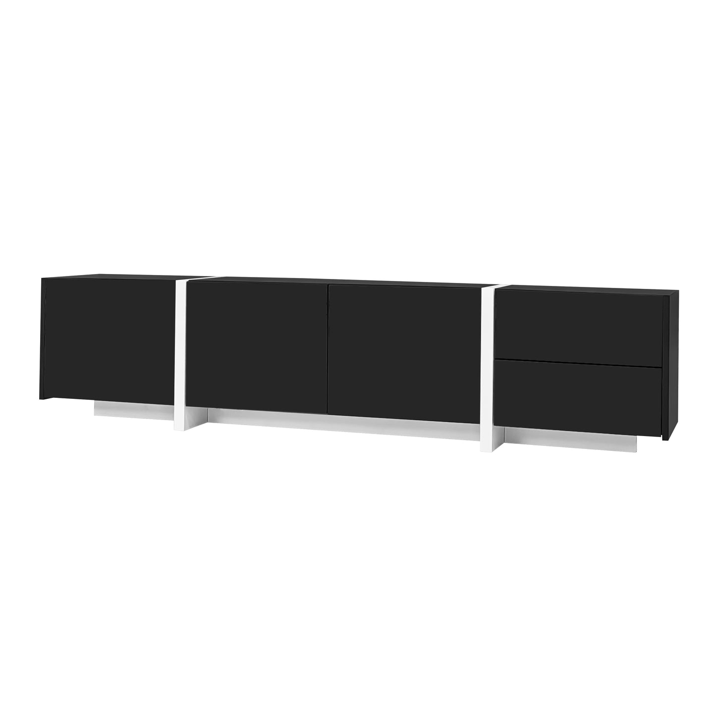 Vantis High Gloss TV Stand with LED Lighting, Black