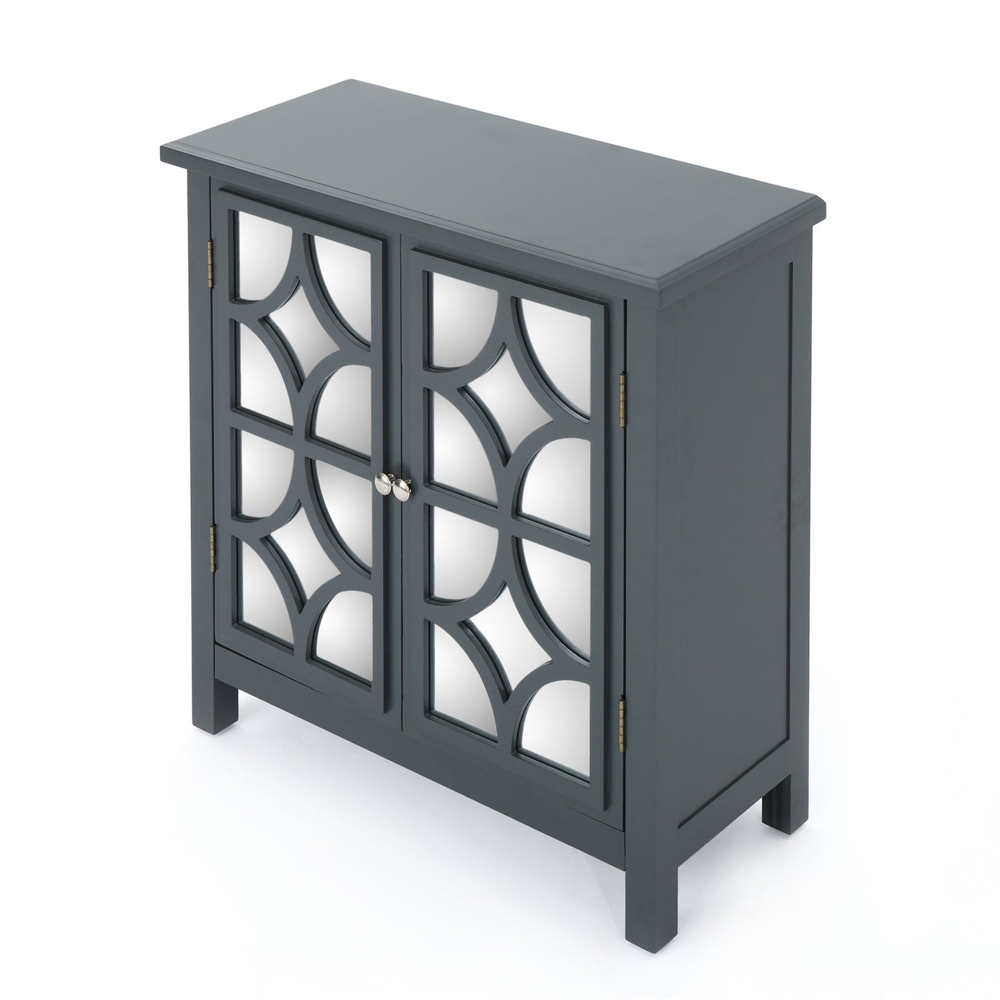 Willowcrest Mirrored Accent Cabinet, 31.5", Charcoal Grey