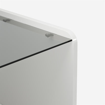 Mirella High-Gloss Lift-Top Coffee Table with LED Accent Lighting, White