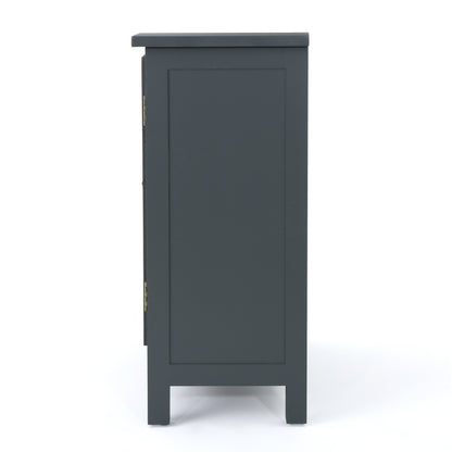 Willowcrest Mirrored Accent Cabinet, 31.5", Charcoal Grey