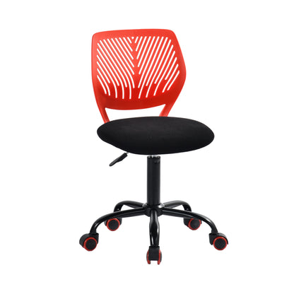 Carnation Corduroy Office Chair, Black with Red