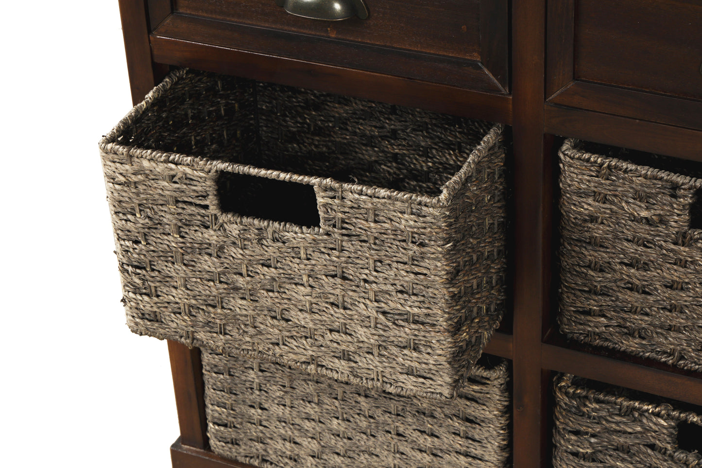 Nori 2 drawers cabinet with 4 baskets, 28", Espresso