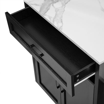 Kinsey Kitchen Island with Extendable Dining Table, Black